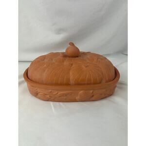 Vintage Pumpkin Covered Serving Dish Boston Warehouse 1994 Ceramic